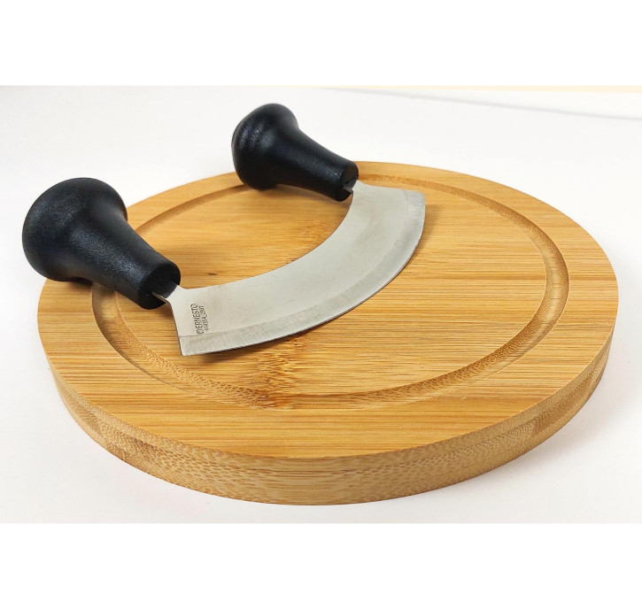 Kräuterbrettchen mit Wiegemesser