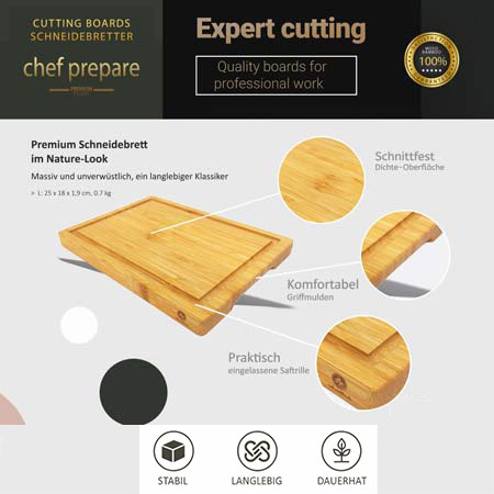 Schneidebrett im edlen Naturholzlook