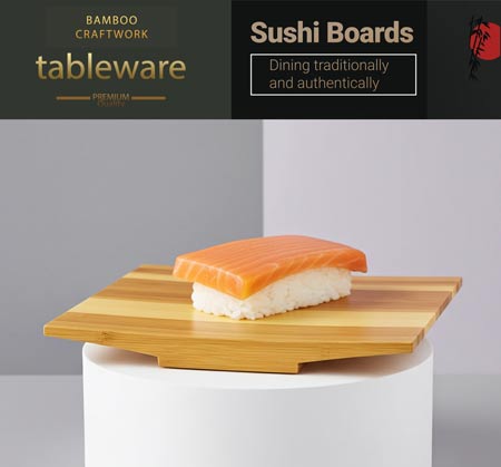 Sushi Brettchen mit einem Stück Lachset