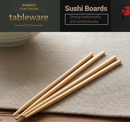 sushi stäbchen auf einer bambus matte