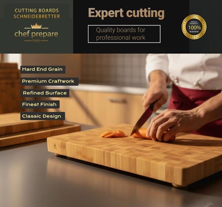 Hochwertiges Stirnholzbrett in der Küche