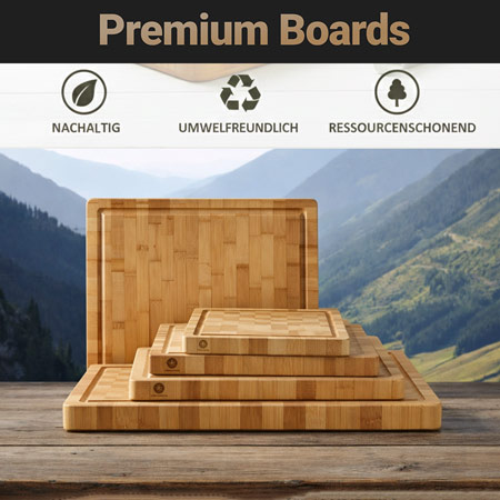 edle Schneidebrettchen auf dem Frühstückstisch