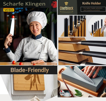 Köchin mit scharfem Kochmesser