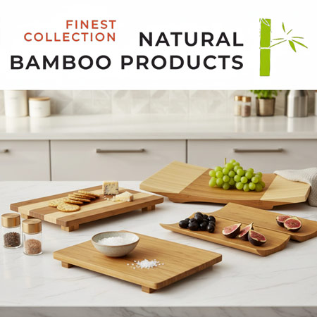 Sushi Brettchen aus Bambus dekoriert den Tisch