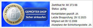 geprüfter online shop mit siegel