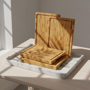 Frühstücksbrettchen Hirnholz 4er Set