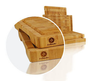 Frühstücksbrettchen Hirnholz 4er Set