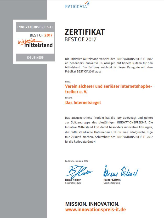 Zertifikat-Online-Shop